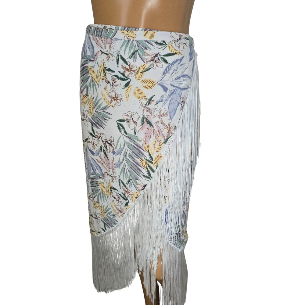Sigrid Olsen floral linen Wrap skirt XS